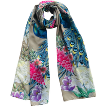 Regal Peacock Chiffon Scarf