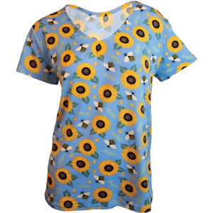 Sunflowers V-Neck Sleep Top