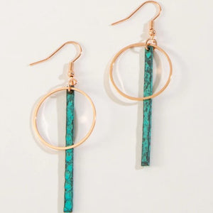 Patina Circle Bar Earrings