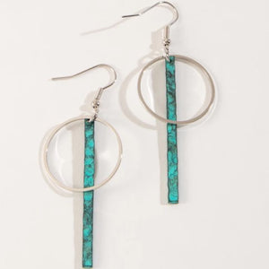 Patina Circle Bar Earrings