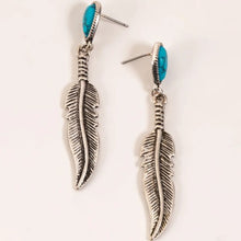 Turquoise & Feather Earrings