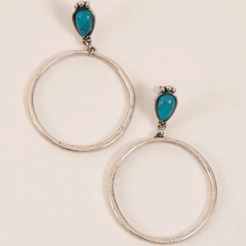 Turquoise with Hoop Earrings