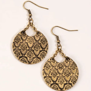 Snake Skin Disc Earrings