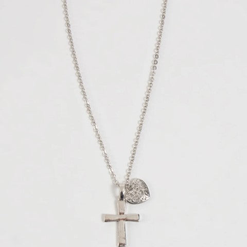 Love Cross and Heart Necklace
