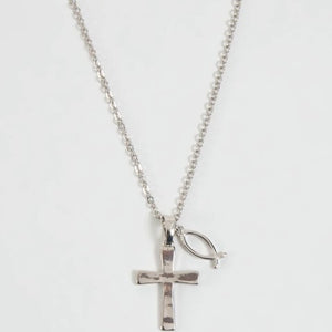 Faith Cross and Fish Necklace