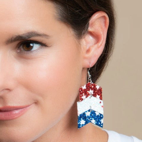 Patriotic Earrings with Stars