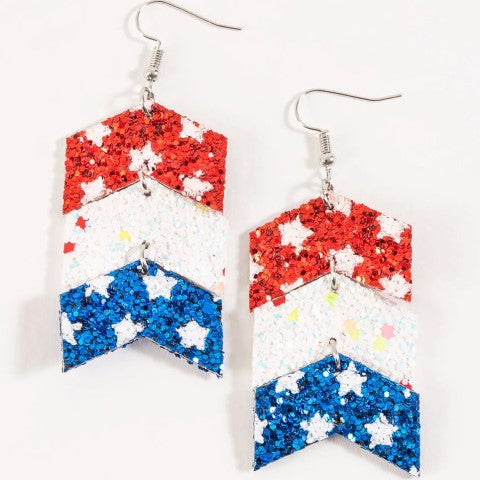 Patriotic Earrings with Stars