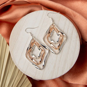 Twisted Triple Diamond Earrings