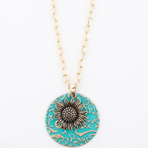 Sunflower Turquoise Necklace