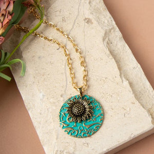 Sunflower Turquoise Necklace