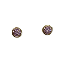 Cubic Zirconia Round Bezel Studs