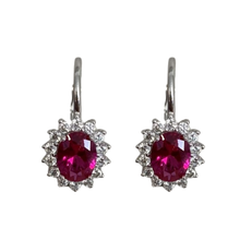 Oval Halo Lever Back Earrings
