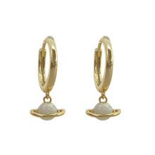 Opal Planet Huggie Earrings