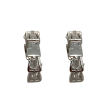 Cubic Zirconia Rectangle Huggie Earrings