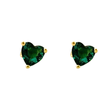 Cubic Zirconia Heart Stud Earrings