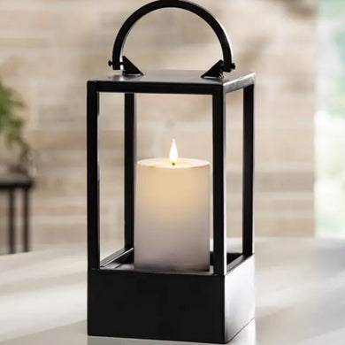 Square Metal Lantern with LED Candle