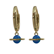 Opal Planet Huggie Earrings