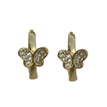 Pave Butterfly Huggie Earrings