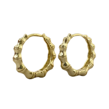 Bamboo Textured Hoop Earrings
