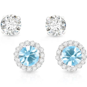 Halo Birthstone Earrings