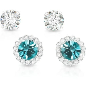 Halo Birthstone Earrings