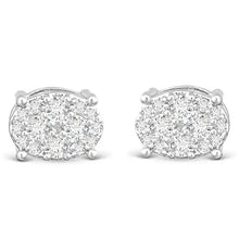 Pave Oval Stud Earrings