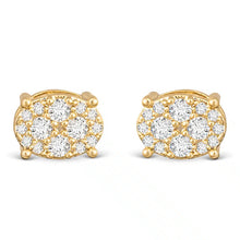 Pave Oval Stud Earrings