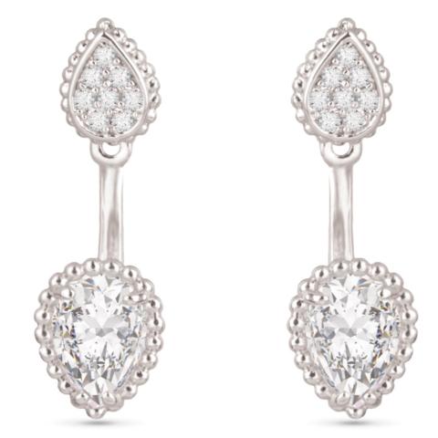 CZ Pear Stud/Drop Jacket Earrings