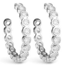 Bezel Set CZ Hoop Earrings