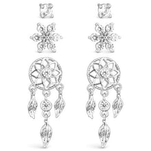 Dream Catcher & CZ Studs Earring Set