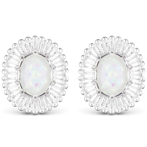 Oval Opal Stud Earrings