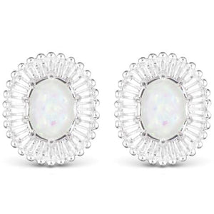 Oval Opal Stud Earrings