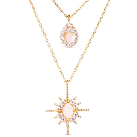 Double Necklace with Opal CZ