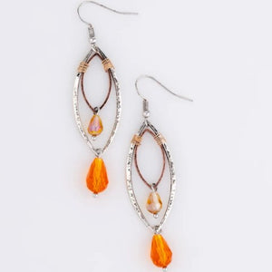 Halloween Wire Wrap Beaded Earrings