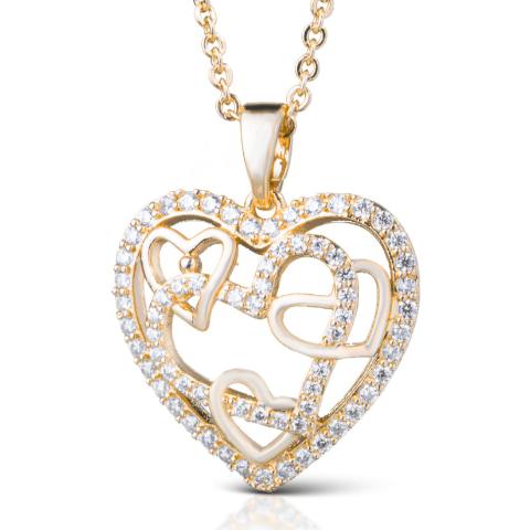 Inset Hearts Necklace