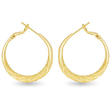 Ivy Textured Twisted Hoop Earrings