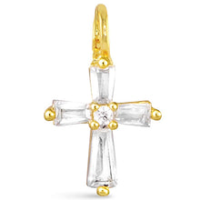 Cubic Zirconia Tapered Cross Charm