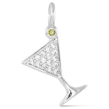 Cubic Zirconia Martini Charm