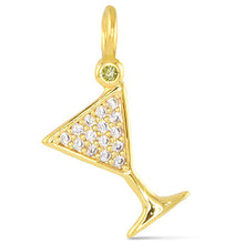 Cubic Zirconia Martini Charm