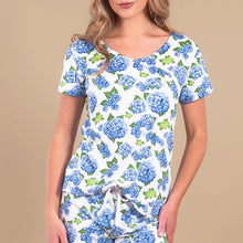Blu Hydrangea Pajama V-Neck Top