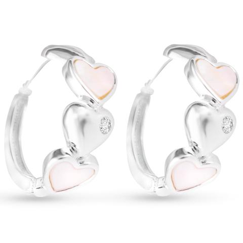 Mother of Pearl 4-Heart Earrings