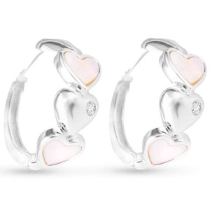 Mother of Pearl 4-Heart Earrings