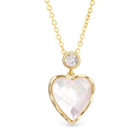 Mother of Pearl Mosaic Heart Necklace