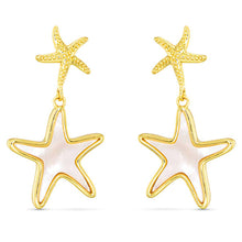 Mother of Pearl Starfish Drop Earrings