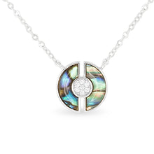 Abalone & Cubic Zirconia Blue Circle Necklace