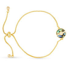 Abalone & Cubic Zirconia Blue Circle Bracelet
