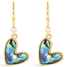 Abalone Heart Drop Earrings