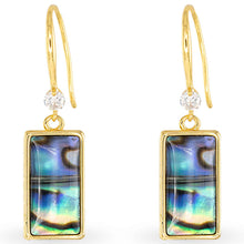 Abalone Rectangle Drop Earrings
