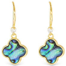 Abalone Clover Drop Earrings