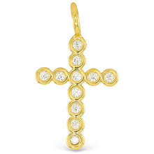 Cubic Zirconia Bubble Cross Charm
